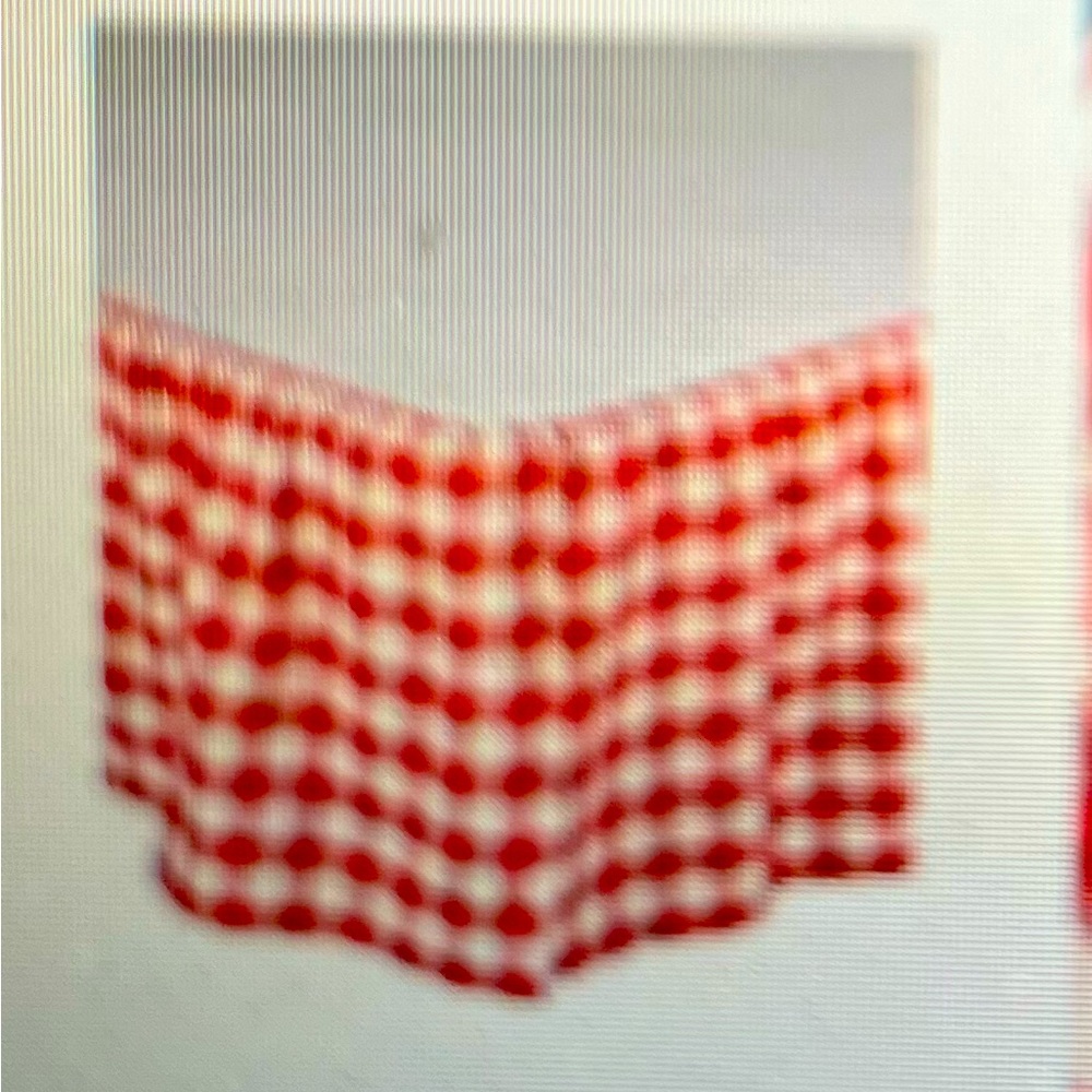 Queen red buffalo check bed skirt, brand new, still in zip plastic bag